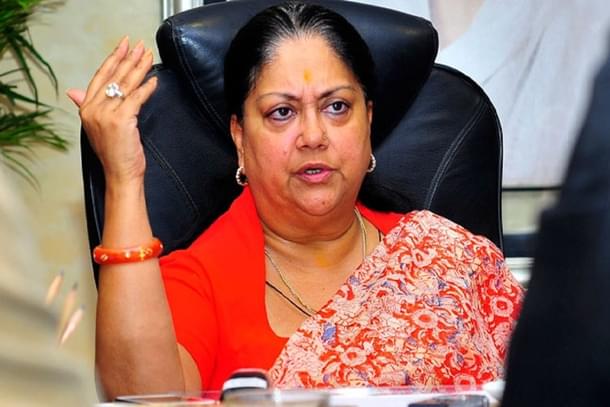 Former Rajasthan chief minister Vasundhara Raje.