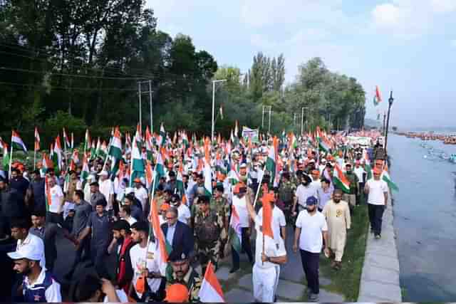 Tiranga Yatra in Srinagar.