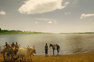 A scene from the song 'Ponni Nadhi Paakanum' from the Ponniyin Selvan movie, showing the Cauvery River.
