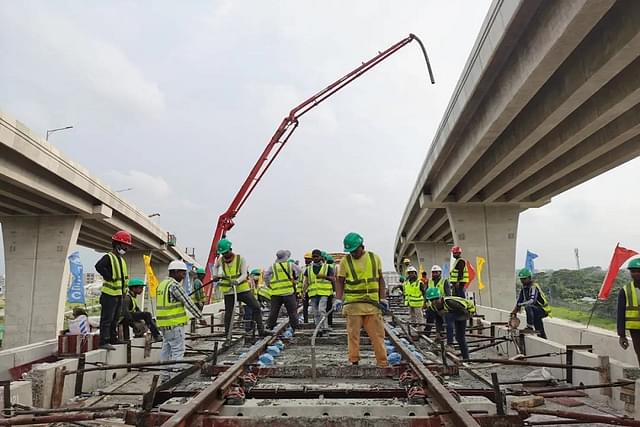 Rail track work on Padma bridge project (CREC). (Representative image)