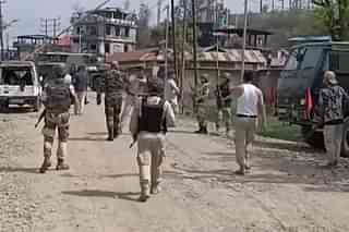 A video grab of last weekend's faceoff between Assam Rifles and Manipur Police in Bishnupur district.