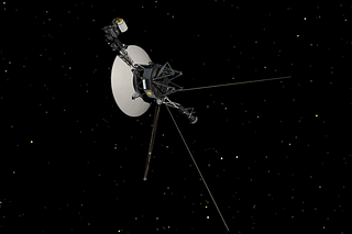 This artist's concept shows NASA's Voyager spacecraft against a backdrop of stars. (Image: NASA/JPL-Caltech)