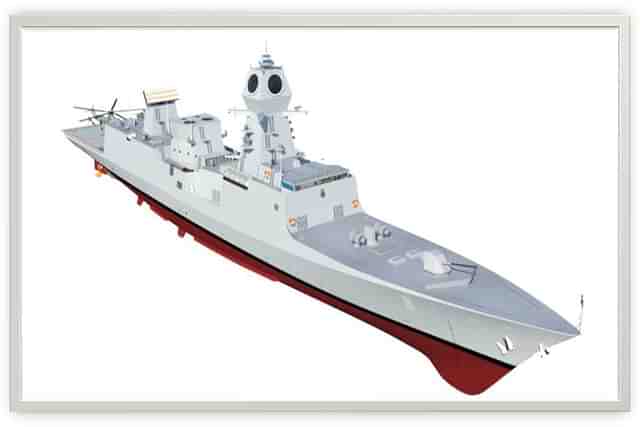 Artistic representation of Nilgiri class frigates. (GRSE)