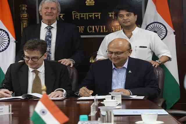 MoU signing by civil aviation secretary Rajiv Bansal, and New Zealand high commissioner David Pine.