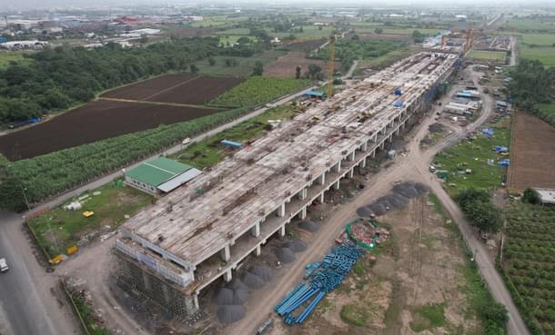 Completed concourse of the Surat HSR station.