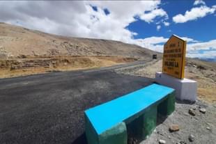 The highest motorable road in the world, currently, at over 19,300 ft at Umlingla Pass in Eastern Ladakh.
