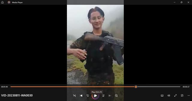 Video grabs of young Kuki militants with sophisticated assault rifles