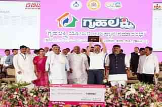 Congress leader Rahul Gandhi at the launch of the Gruha Lakshmi scheme in Mysuru, Karnataka.