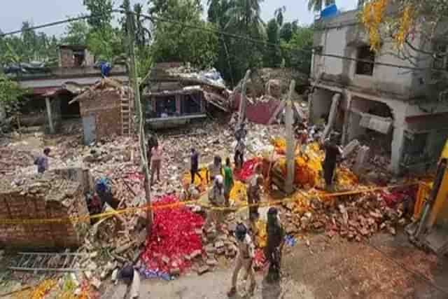 Debris of the illegal firecracker unit.