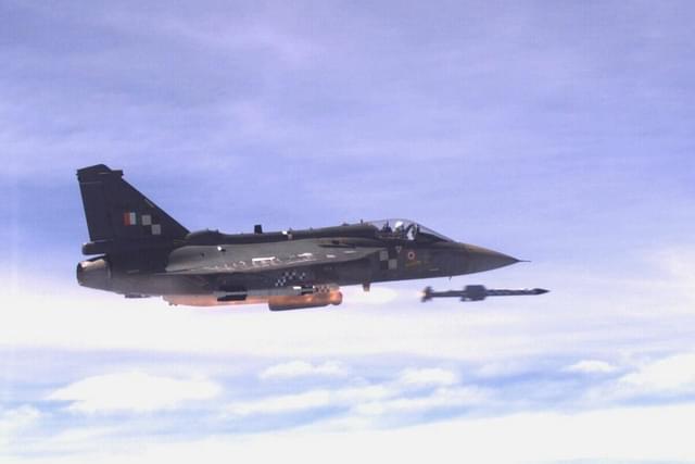 Astra missile fired from Tejas LSP-7 prototype. (Livefist/Twitter)
