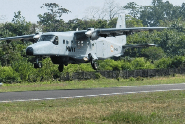 An Indian Navy's Dornier Do-228 maritime patrol aircraft. (@indiannavy/Twitter)