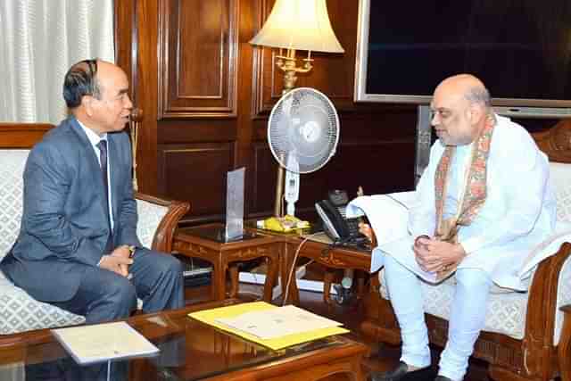 Mizoram Chief Minister Zoramthanga with Union Home Minister Amit Shah