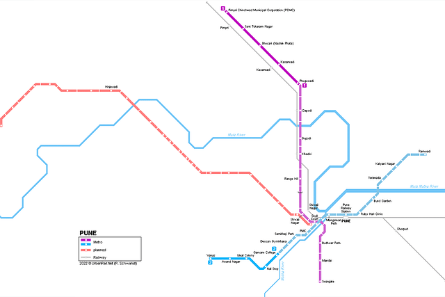 The overall Pune Metro Map (Source: Urbanrail.net)