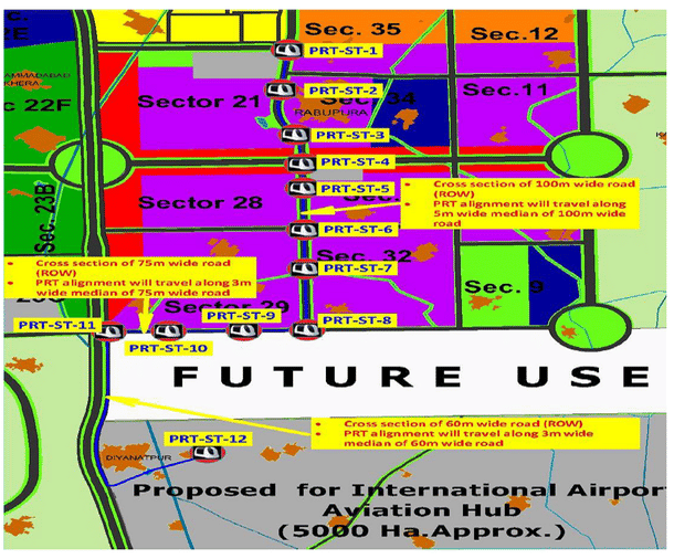 Jewar Airport-Film city PRT System Alignment