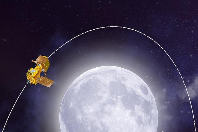 The Chandrayaan-3 propulsion module in orbit around the Moon. (ISRO/Twitter)