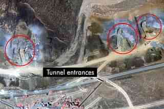 Satellite images show China constructing a mega underground military complex in Aksai Chin. (@VishnuNDTV/Twitter)