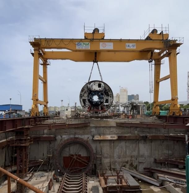Tunnel Boring Machine at Marina Beach (Twitter)
