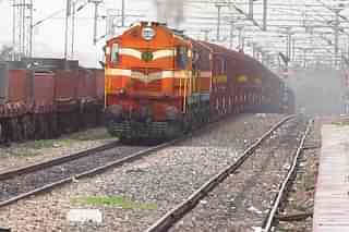 Freight train of the Indian Railways.