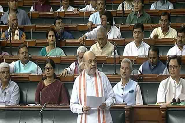 Union Home Minister Amit Shah, tabling the bills in the Lok Sabha.