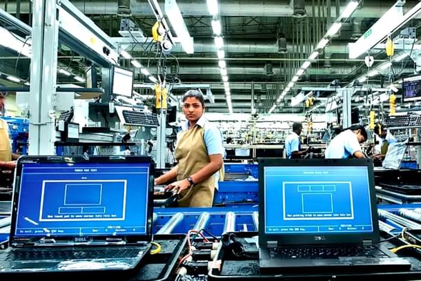 A laptop manufacturing facility in India.