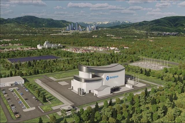 An artist’s rendering shows Westinghouse’s planned AP300 small modular nuclear power reactor, which the company officially unveiled on 4 May 2023. (Via REUTERS)