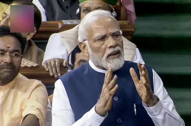 Prime Minister Narendra Modi in Lok Sabha.