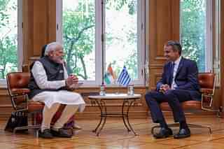 Prime Minister Narendra Modi with Greek Prime Minister Kyriakos Mitsotakis. (Pic via X @narendramodi)