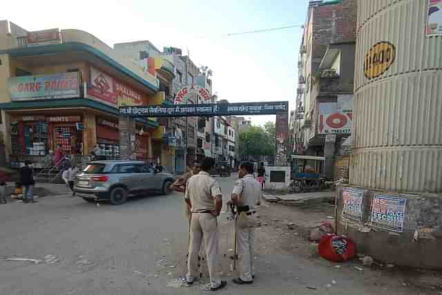 A street in Nangloi Phase 2, where Hindu and Muslim colonies are located opposite to each other. Picture clicked on 31 July.