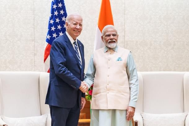 Prime Minister Narendra Modi with US President Joe Biden during the G20 Summit in New Delhi.
