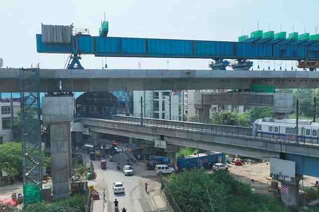 RRTS viaduct over the Delhi Metro.