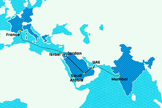 The proposed route for the India-Middle East-Europe Economic Corridor