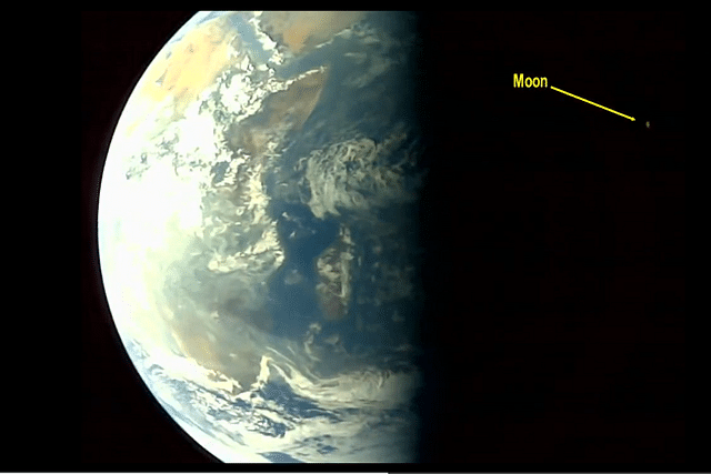 Earth and Moon, as imaged by Aditya-L1