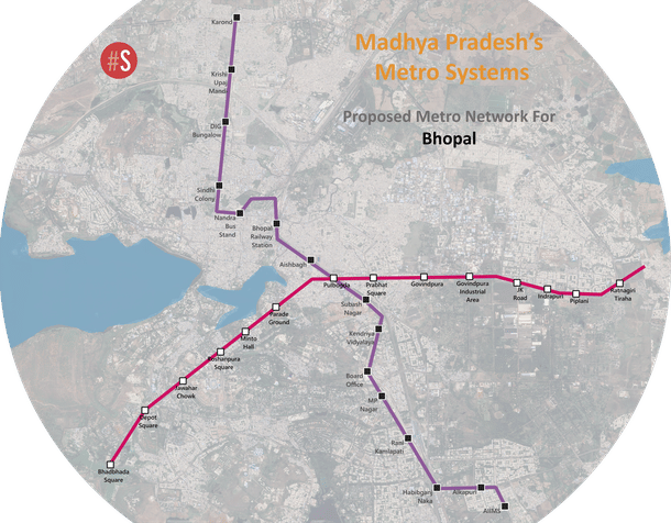 Overall Network for Bhopal Metro (Source: Swarajya)