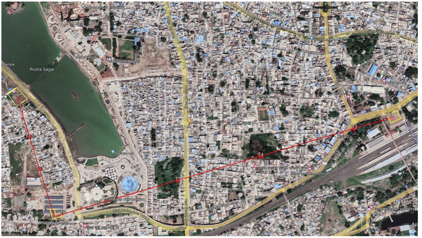 Indicative alignment of Mahakal ropeway project.