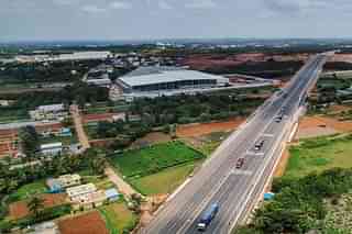 Bengaluru Satellite Town Ring Road.  (Droneman/Twitter)