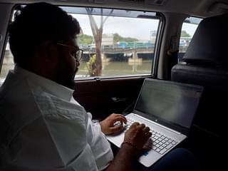 Vignesh Kumar preparing a social media post.