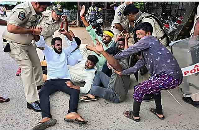 Protest over Chandrababu Naidu arrest