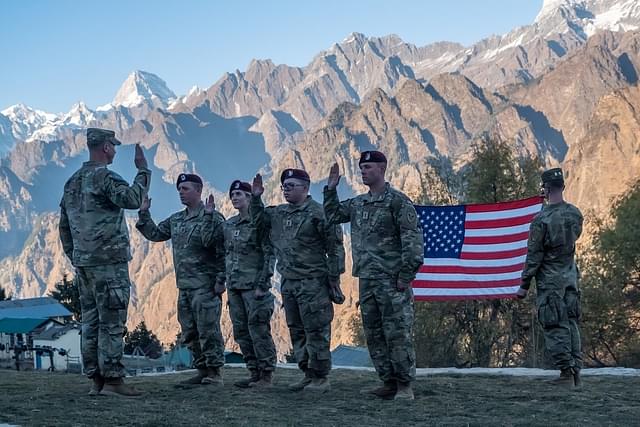 US Army soldiers with Nanda Devi in the background in Yudh Abhyas 2022 exercise. (US Army Pacific/X)