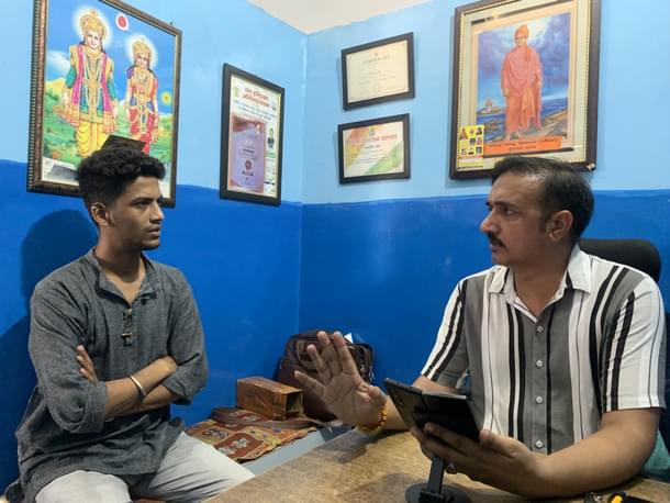 On the right is Dr Dharmendra, talking to Swarajya correspondent.