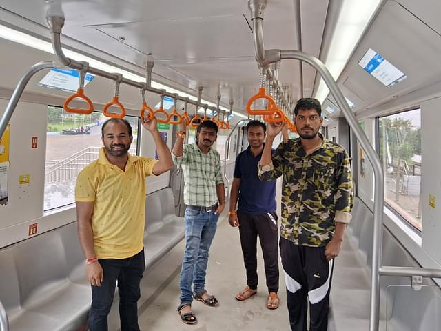 Mohammad Salman, Sanjay Mishra and group were among the visitors to see the new metro. 