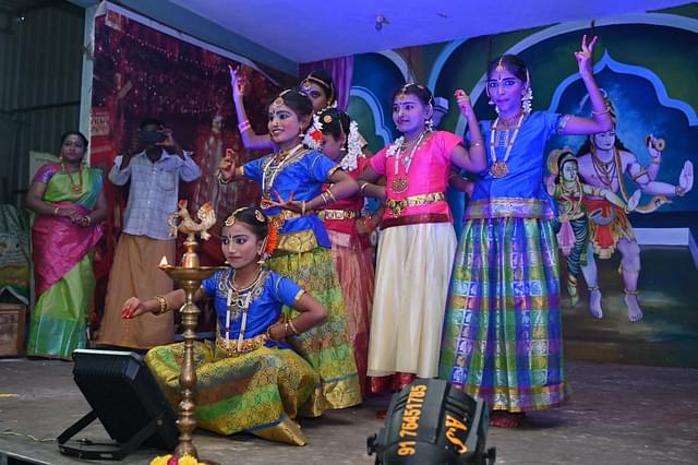 Children performing Bharatanatyam at Kannagi Nagar