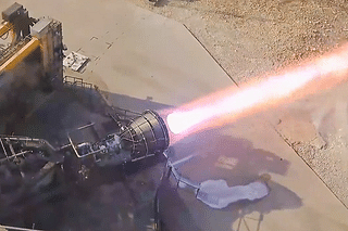 Videograb of the Raptor vacuum engine test