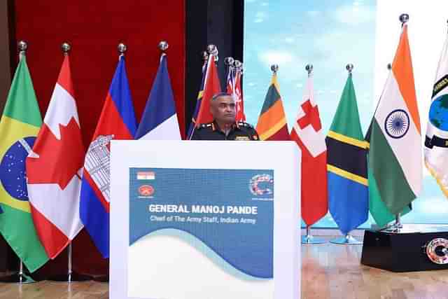 General Manoj Pande at Indo-Pacific Army Chief Conclave. (Pic via X @adgpi)