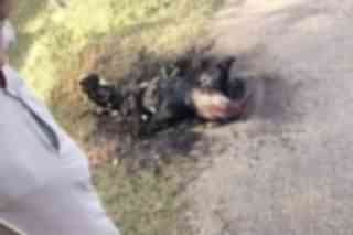Blurred image of found charred body