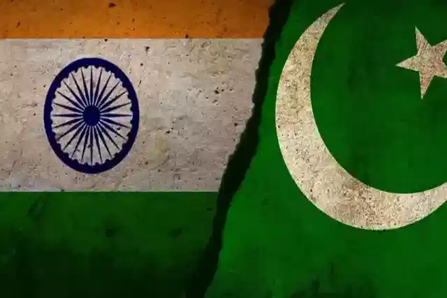 Flags of India and Pakistan.