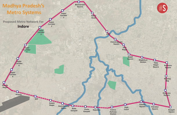 Overall network for Indore Metro (Source: Swarajya)