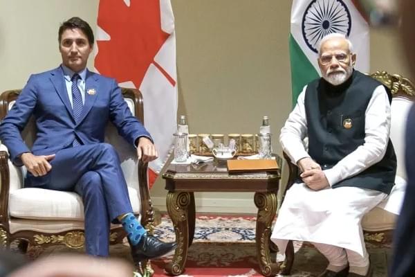 Canadian PM Justin Trudeau (Left) with Indian PM Narendra Modi (Right)
