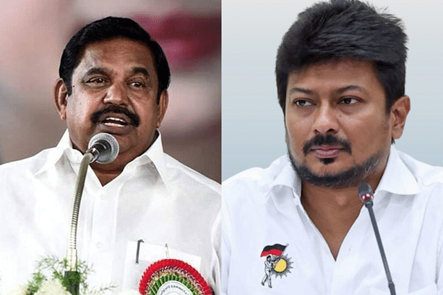 Edappadi Palaniswami (L); Udhayanidhi Stalin (R)