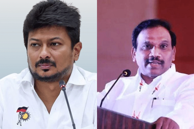 Udhayanidhi Stalin (L), A Raja (R)