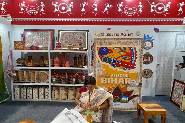 The Bihar stall at Crafts Mela organised at the Bharat Mandapam.
